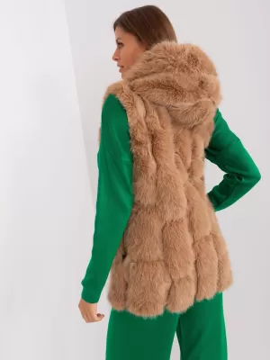 Dámská vesta WOOL FASHION ITALIA AT-KZ-2379.96P CAMEL