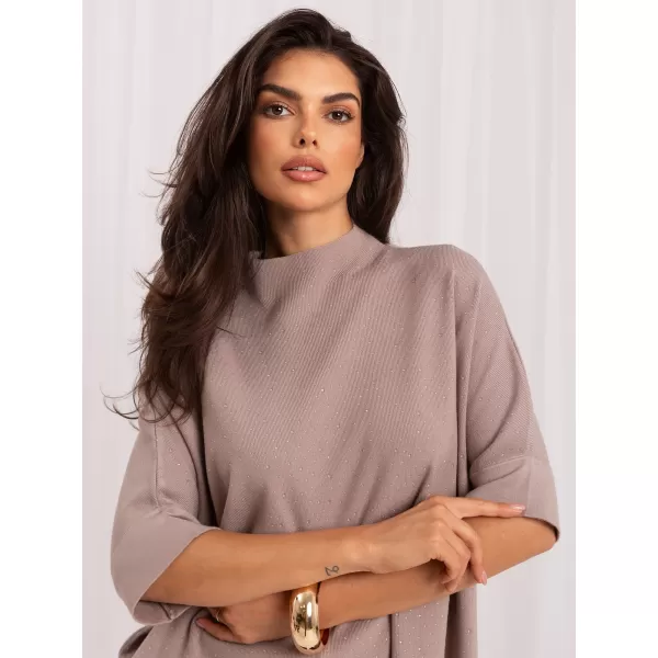  Dámský svetr ITALY MODA IR-SW-BWC6617.75 DARK BEIGE 