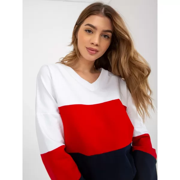  Dámská mikina RUE PARIS RV-BL-8328.86P WHITE-NAVY 