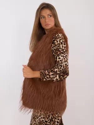 Dámská vesta WOOL FASHION ITALIA AT-KZ-2349-1.18 LIGHT BROWN