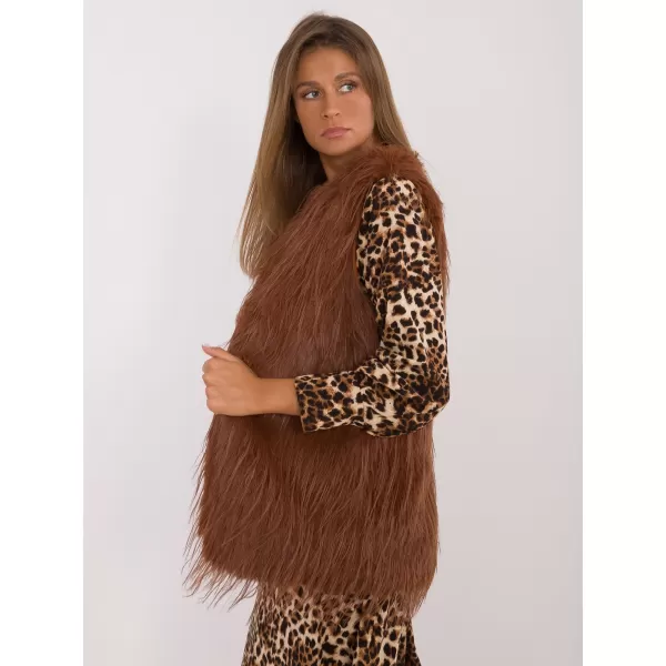  Dámská vesta WOOL FASHION ITALIA AT-KZ-2349-1.18 LIGHT BROWN 