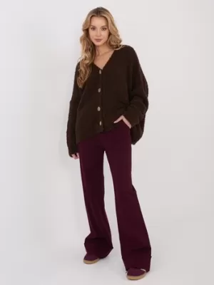 Dámské kalhoty RUE PARIS IT-SP-FL9877.64 BURGUNDY