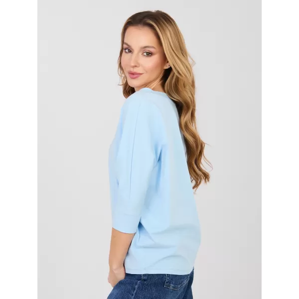  Dámská halenka RUE PARIS RV-BZ-A1186.89 LIGHT BLUE 
