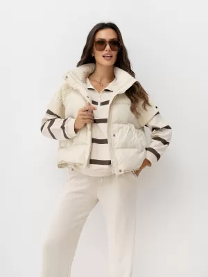 Dámská vesta FACTORY PRICE MBM-KZ-0805.99P LIGHT BEIGE