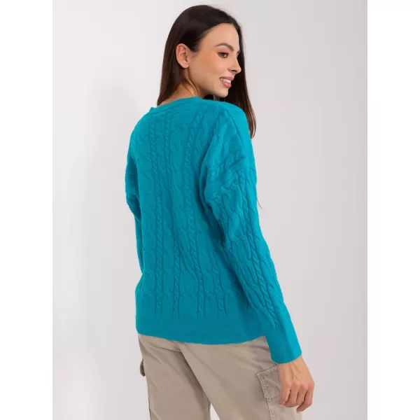  Dámský svetr WOOL FASHION ITALIA AT-SW-2335-1.68P TURQUOISE 