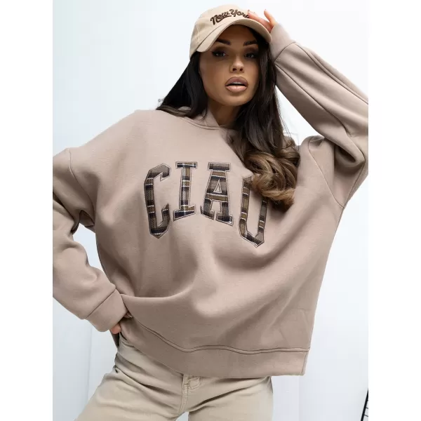  Dámská mikina RUE PARIS RV-BL-A1039.22 DARK BEIGE 