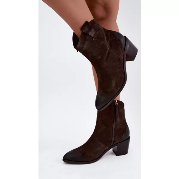  Dámské kovbojky D&A CR62-3395 DARK BROWN 