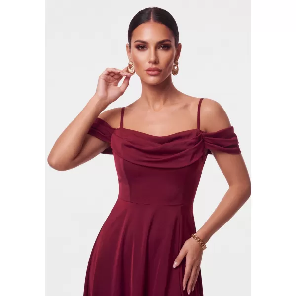  Dámské šaty LARICA LA-OM-DLR452 DARK RED 