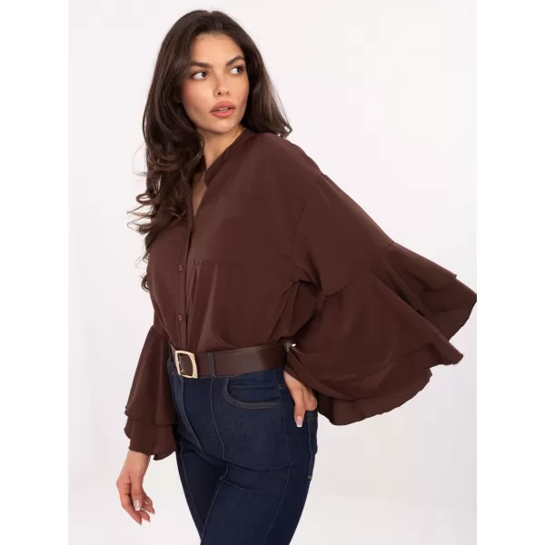  Dámská košile RUE PARIS MI-KS-3173.49 BROWN 