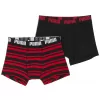 Pánské boxerky PUMA MEN EVERYDAY HERITAGE STRIPE BOXER 93832605 RED/BLACK