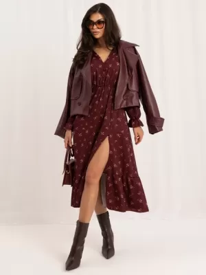 Dámské šaty ITALY MODA MI-SK-1061.86 BURGUNDY