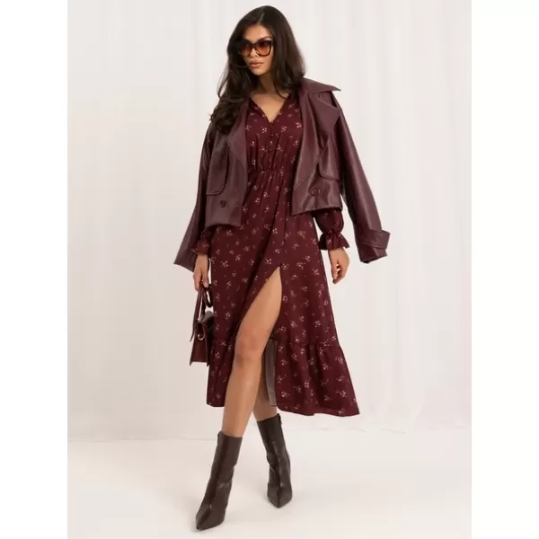  Dámské šaty ITALY MODA MI-SK-1061.86 BURGUNDY 