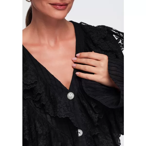  Dámská halenka OMBRE OW-TS-E0087 BLACK 