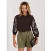Dámská mikina RUE PARIS RV-BL-A367-1.18P DARK BROWN