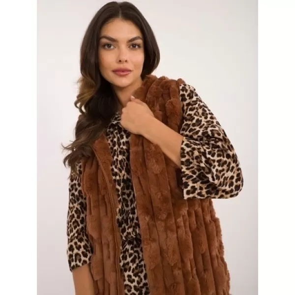  Dámská vesta WOOL FASHION ITALIA AT-KZ-2368-1.13 LIGHT BROWN 