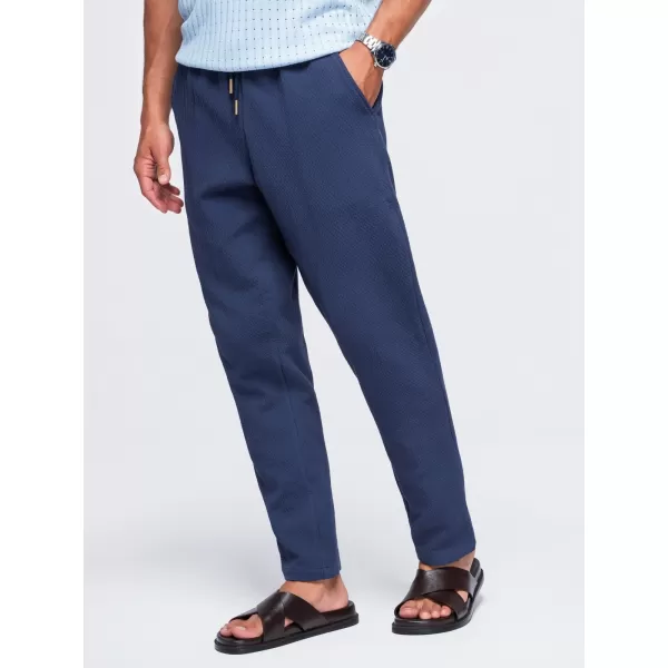  Pánské kalhoty OMBRE OM-PACP-0310 NAVY BLUE 