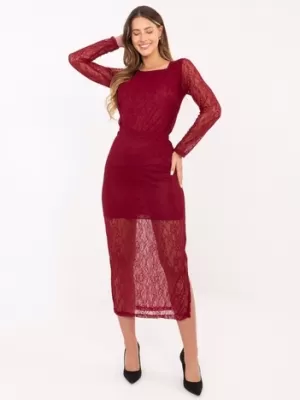 Dámská sukně RUE PARIS MI-SD-122436.60 BURGUNDY