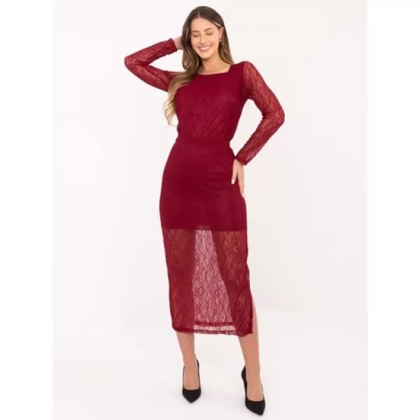  Dámská sukně RUE PARIS MI-SD-122436.60 BURGUNDY 