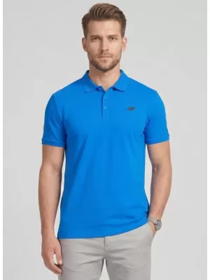 Pánské triko s límečkem 4F 4FWMM00TPTSM0770 BLUE