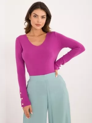 Dámský svetr WOOL FASHION ITALIA AT-SW-2334.49 DARK PURPLE