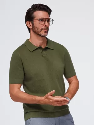 Pánské polo tričko OMBRE OM-POSS-0178 OLIVE