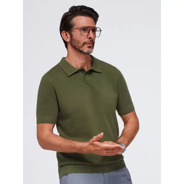  Pánské polo tričko OMBRE OM-POSS-0178 OLIVE 