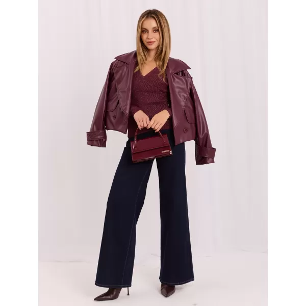  Dámský svetr ITALY MODA IR-SW-JK8688.79 BURGUNDY 