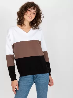 Dámská mikina RUE PARIS RV-BL-8328.72 WHITE-BLACK