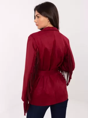 Dámský kabát RUE PARIS IT-PL-5792.33 BURGUNDY