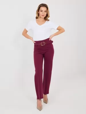 Dámské kalhoty RUE PARIS IT-SP-FL7371.93 DARK RED