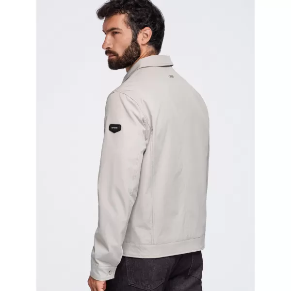 Pánská přechodná bunda OMBRE OM-JANP-0224 GREY-BEIGE 