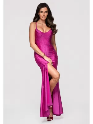 Dámské šaty LARICA LA-OM-DLR355 FUCHSIA