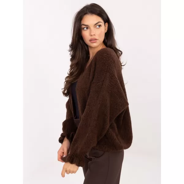 Dámský svetr RUE PARIS MI-SW-0904.82 DARK BROWN 