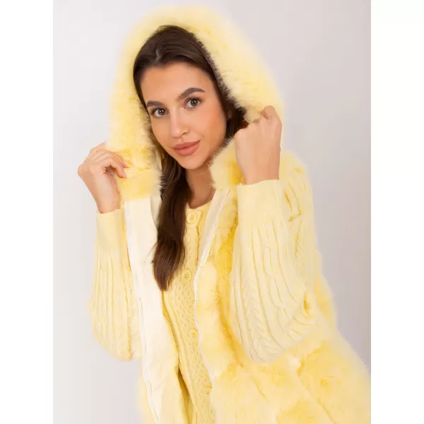  Dámská vesta WOOL FASHION ITALIA AT-KZ-2379.96P BRIGHT YELLOW 