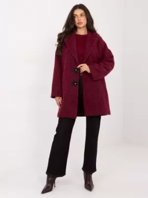 Dámský kabát FACTORY PRICE IT-PL-96965.19 BURGUNDY