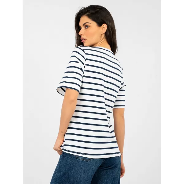 Dámské tričko RUE PARIS RV-TS-A1087.74 WHITE-NAVY 