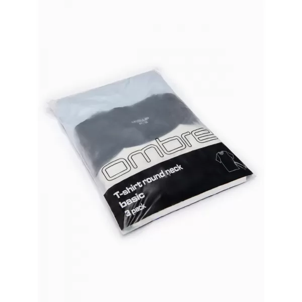  Pánské triko OMBRE OM-TSBC-0291 BLACK/LIGHT BLUE/OFF WHITE 