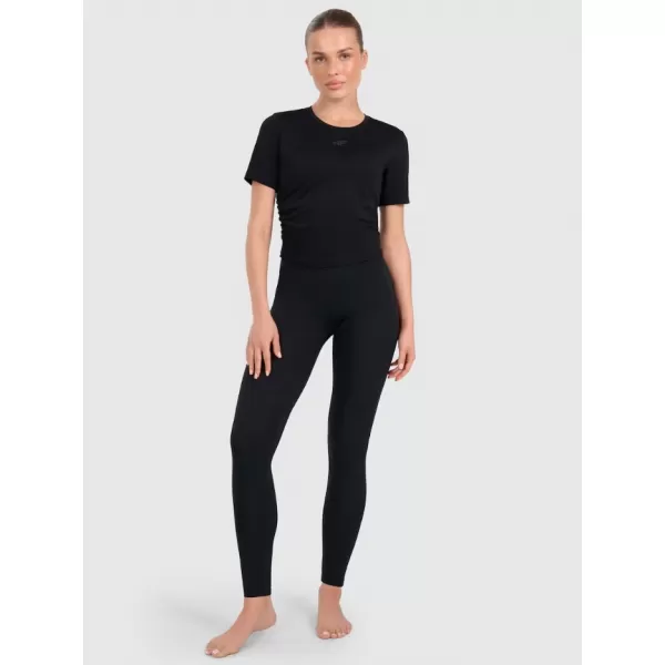  Dámské funkční triko 4F 4FWAW25TFLOF433 DEEP BLACK 