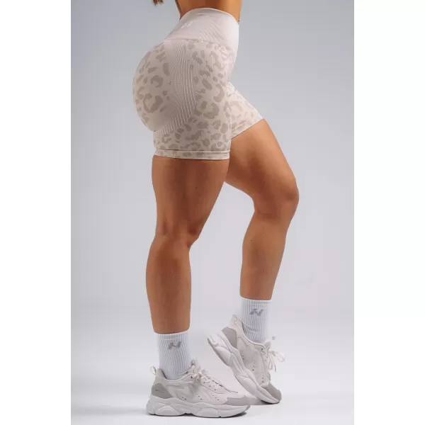  Kompresní push-up šortky s leopardím vzorem NEBBIA PRIMAL 856 CREAM LEOPARD 