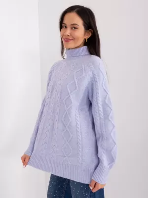 Dámský svetr WOOL FASHION ITALIA AT-SW-2355-2.12P BRIGHT PURPLE