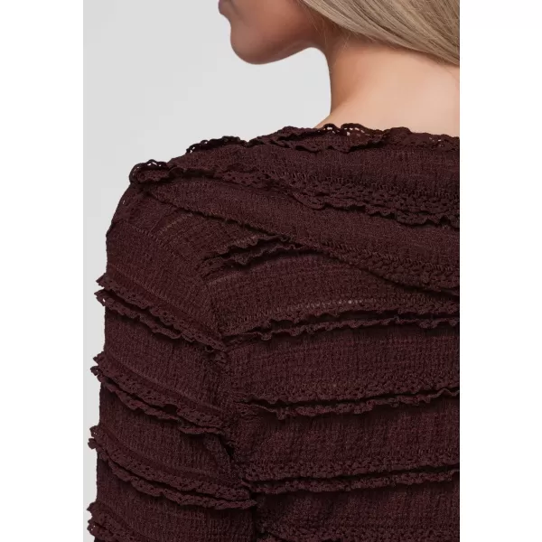  Dámská blůza OMBRE OW-TS-E0067 DARK BROWN 