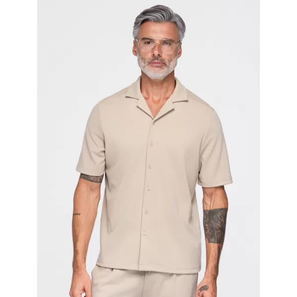  Pánská košile OMBRE OM-SHCS-0220 BEIGE 