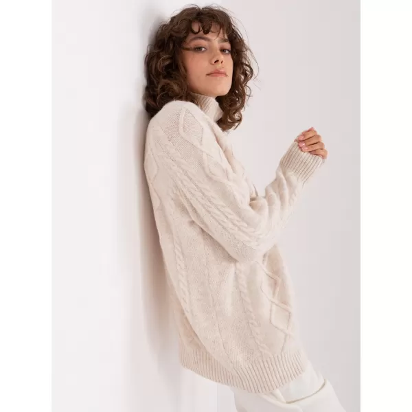  Dámský svetr WOOL FASHION ITALIA AT-SW-2355-2.12P LIGHT BEIGE 