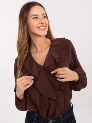 Dámská halenka RUE PARIS MI-BZ-3261.23 DARK BROWN