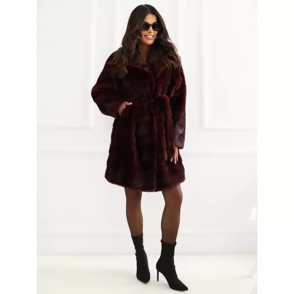  Dámský kabát FACTORY PRICE MBM-PL-25-32.98P BURGUNDY 