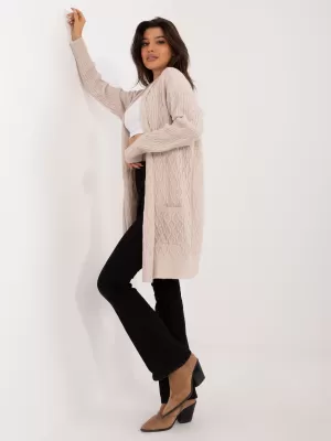 Dámský kardigan WOOL FASHION ITALIA AT-SW-2366.61 BEIGE