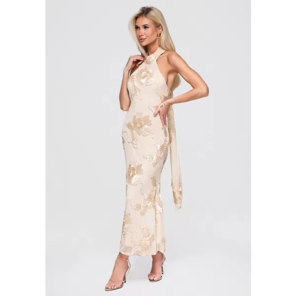  Dámské šaty LARICA LA-OM-DLR378 BEIGE 