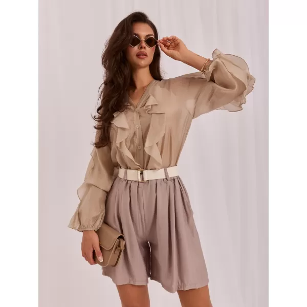  Dámské kraťasy RUE PARIS IT-SN-10359.19 DARK BEIGE 