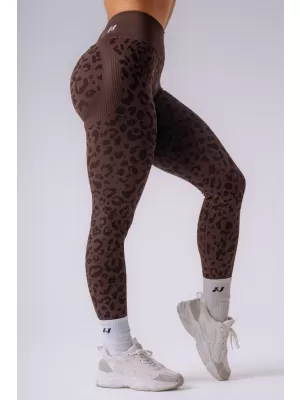 Dámské legíny NEBBIA PRIMAL 849 DARK BROWN LEOPARD