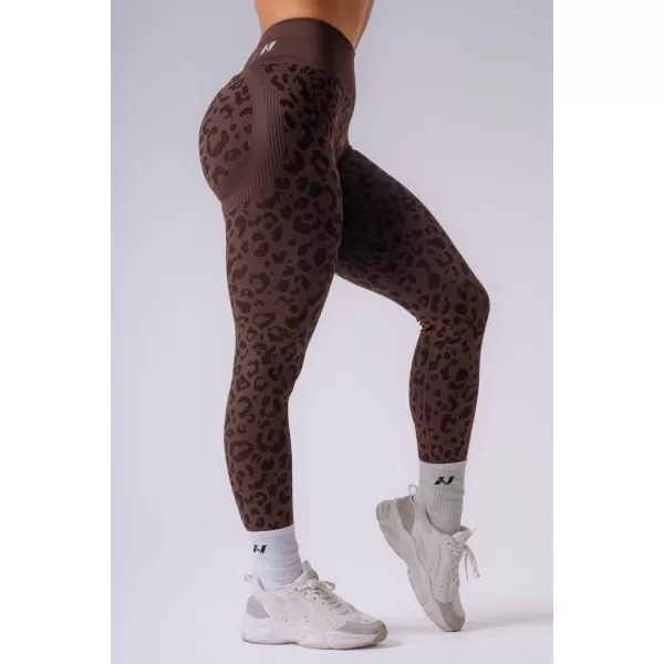 Dámské legíny NEBBIA PRIMAL 849 DARK BROWN LEOPARD 